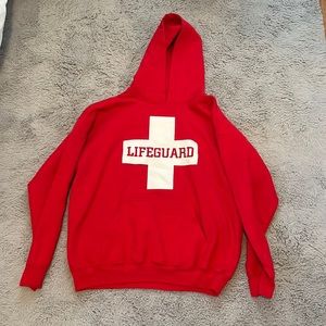 Red lifeguard sweatshirt